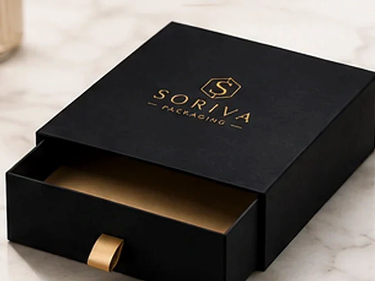 Custom drawer packaging box with luxury finish